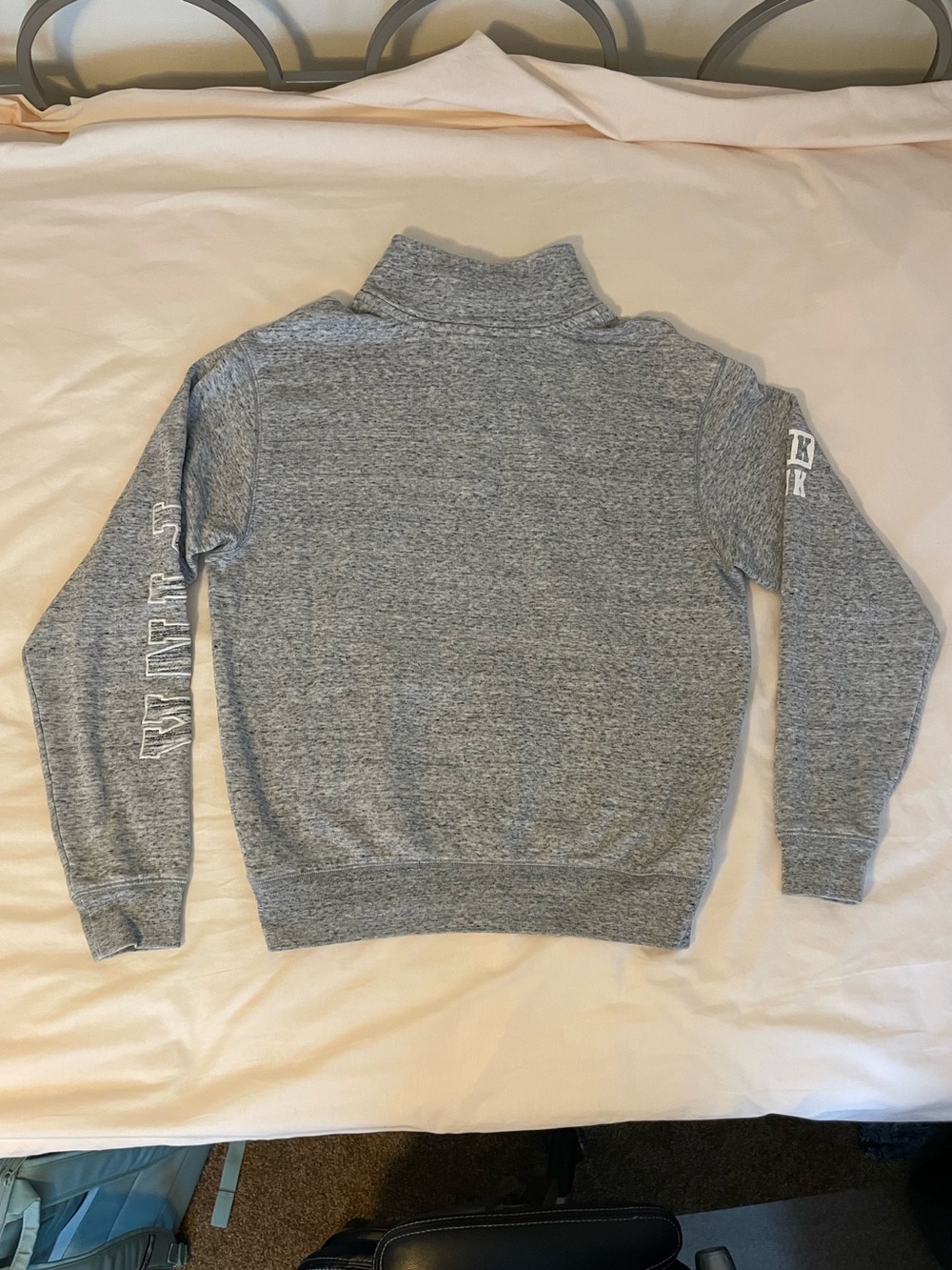 PINK Victoria's Secret Heather Grey Quarter-Zip Pullover - Picture 2 of 3